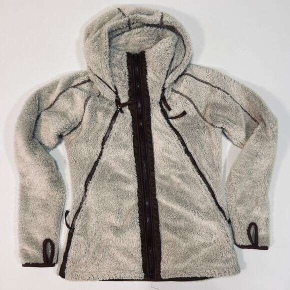 KÜHL Flight Jacket Women’s Small Plush Fleece Zip Hoodie Beige - Picture 4 of 16
